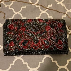 Vintage Delill small hand made beaded bag sequins Hong Kong